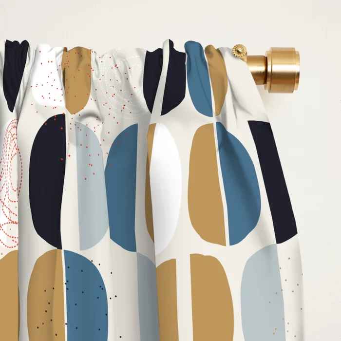 Mid Century Geometric Pattern Curtain-50"x96" thumbnail 2