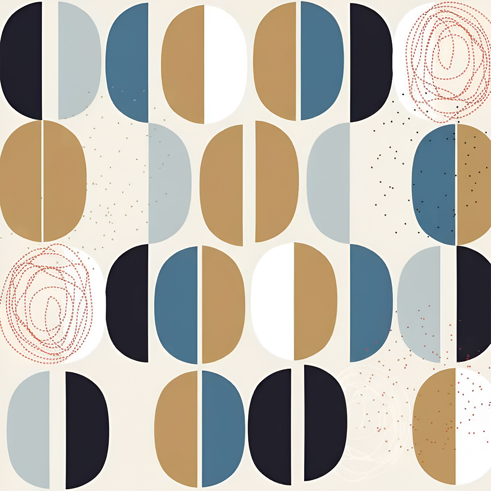 Mid Century Geometric Pattern Curtain-50"x96" thumbnail 4
