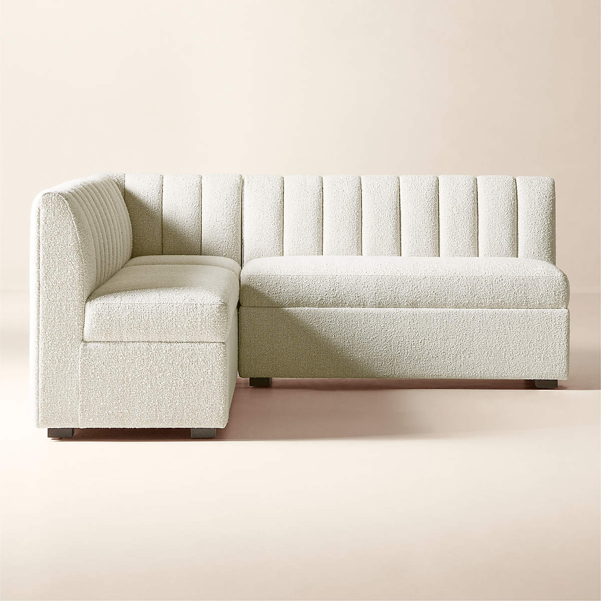 Duncan White Performance Fabric Double L-Shaped Loveseat Dining Banquette thumbnail 2