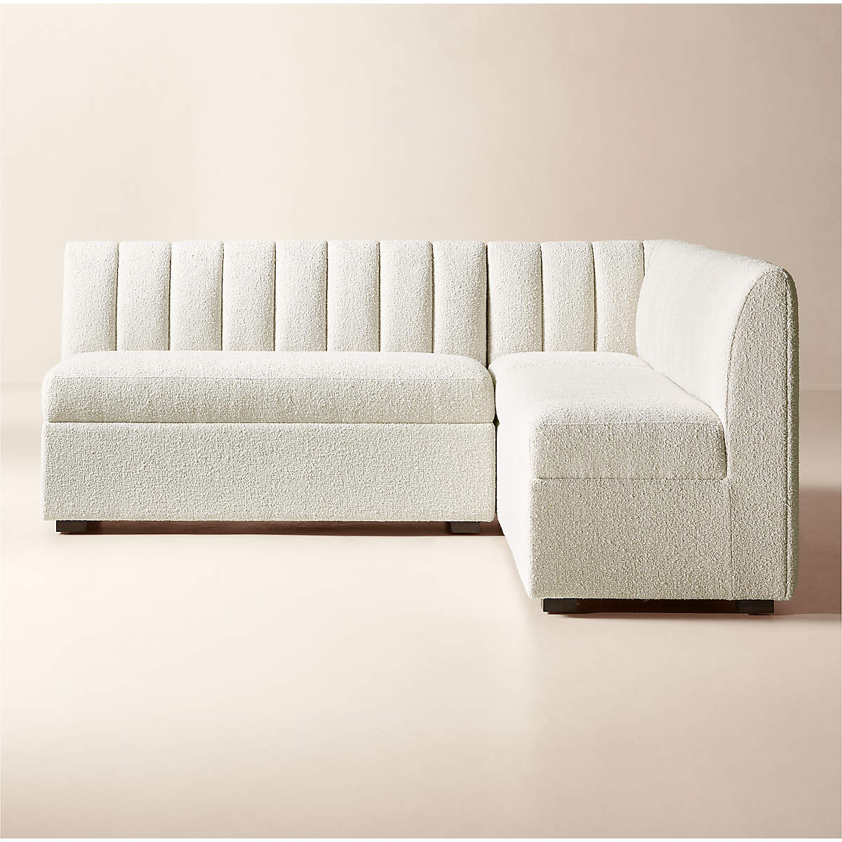 Duncan White Performance Fabric Double L-Shaped Loveseat Dining Banquette thumbnail 3