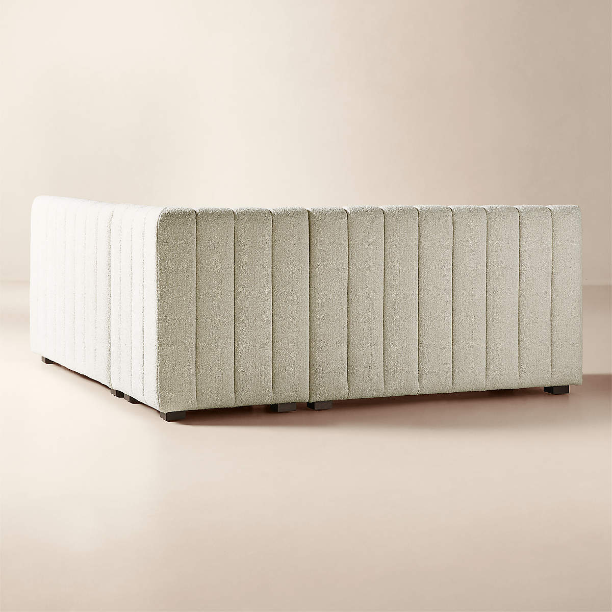 Duncan White Performance Fabric Double L-Shaped Loveseat Dining Banquette thumbnail 4