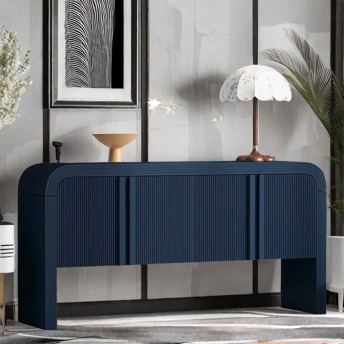 Himanshi Striped Sideboard with 4 Doors thumbnail 6