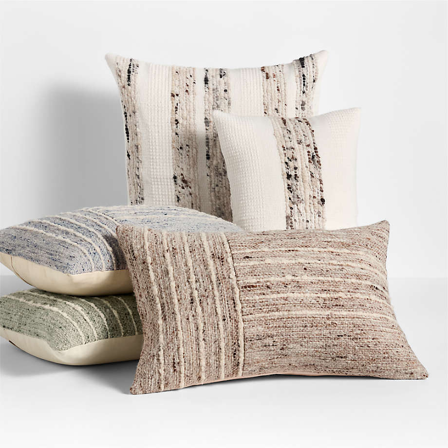 Bozeman Wool Blend Beige Throw Pillow thumbnail 2