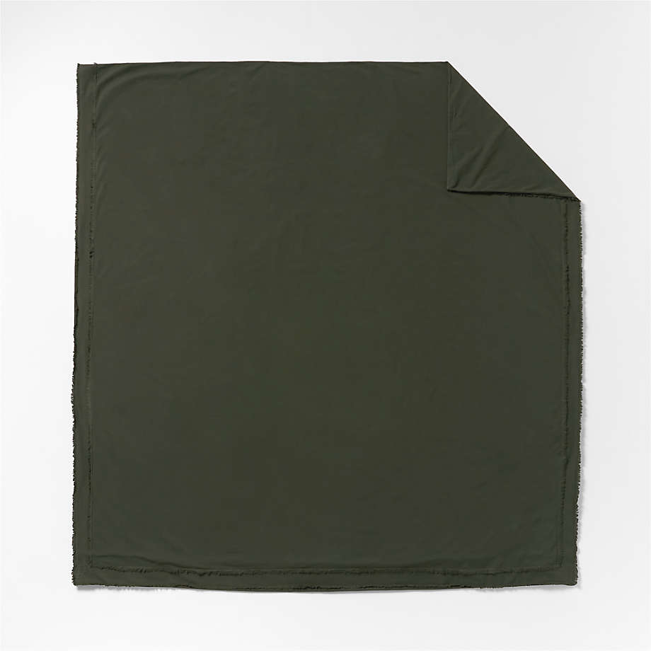 Favorite Washed Organic Cotton Ficus Green Eyelash Duvet Cover- King thumbnail 4