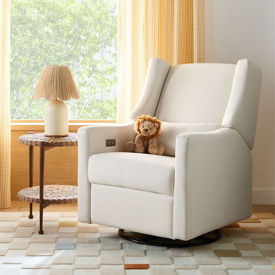 Babyletto Kiwi Cream Electronic Swivel Glider Power Recliner Nursery Chair thumbnail 2