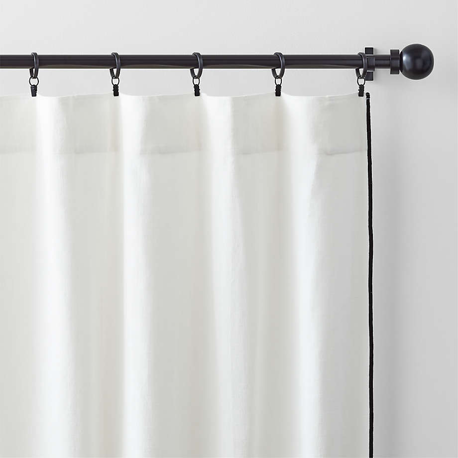 Crisp White Merrow Stitch Window Curtain Panel 96 thumbnail 2