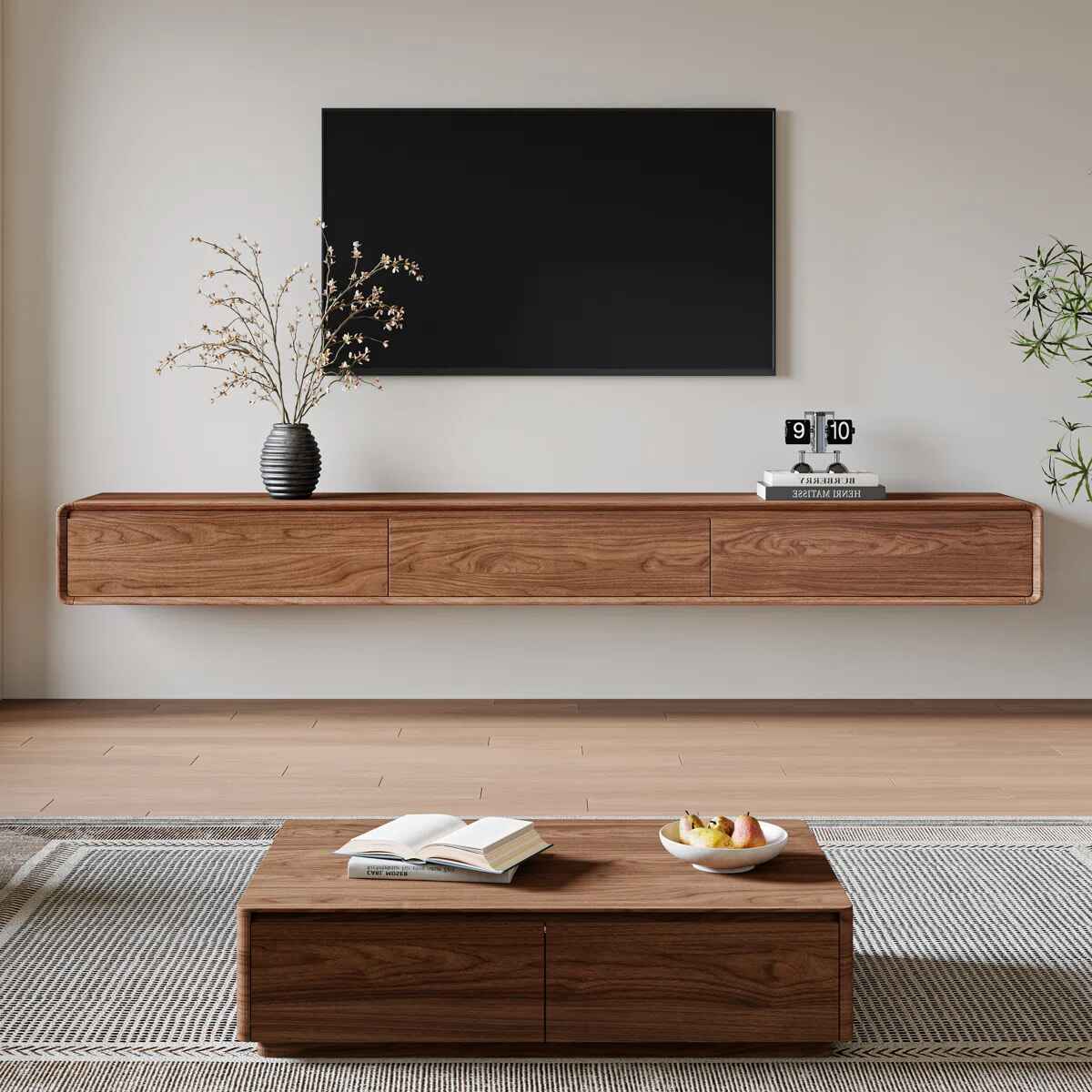 Modern Floating TV Stand Wall Mounted Media Console with Storage thumbnail 2
