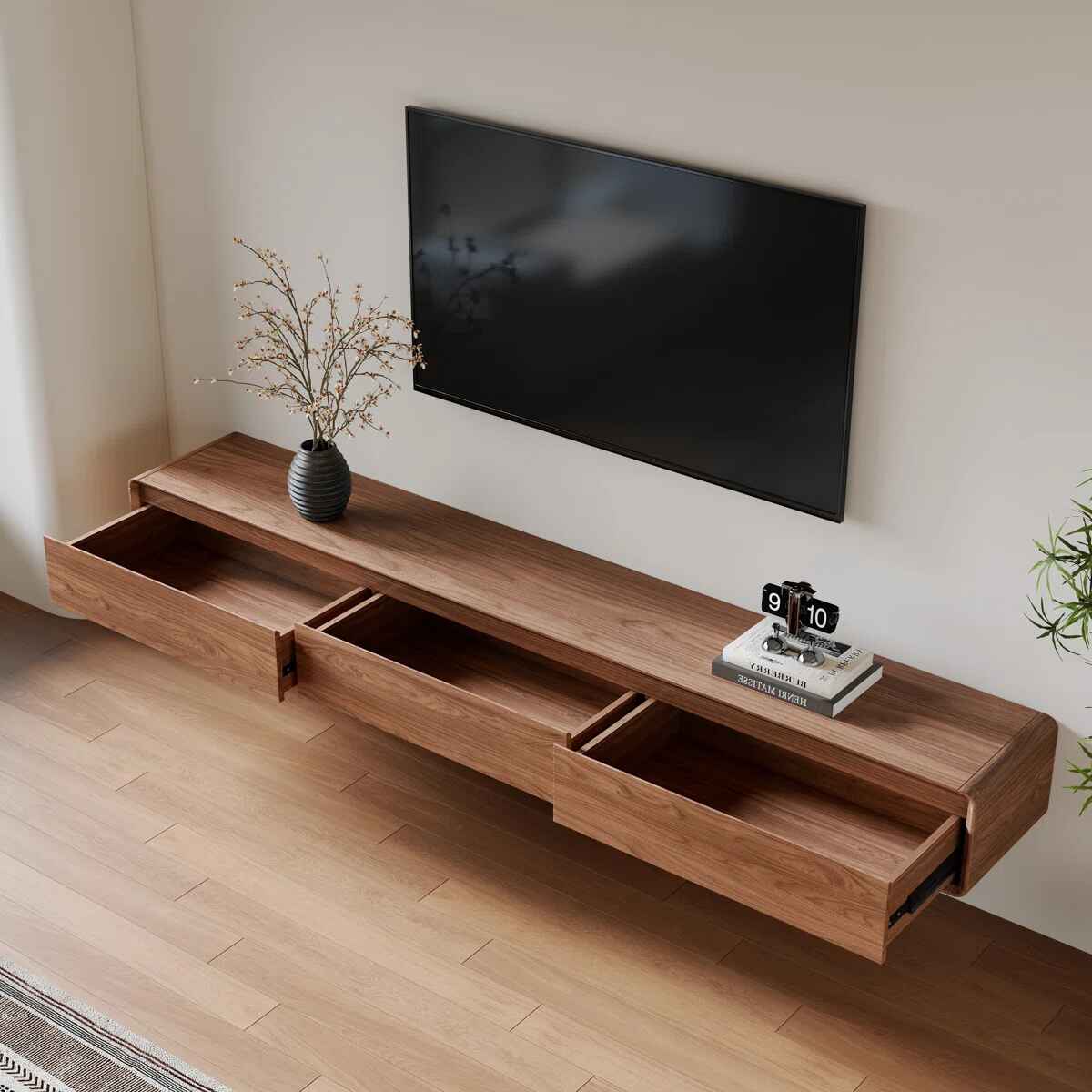 Modern Floating TV Stand Wall Mounted Media Console with Storage thumbnail 3