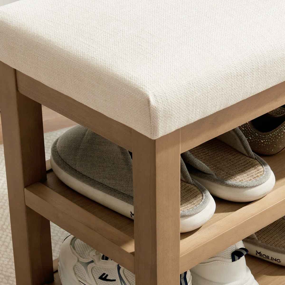 Hahnville Upholstered Storage Shoe Bench thumbnail 5