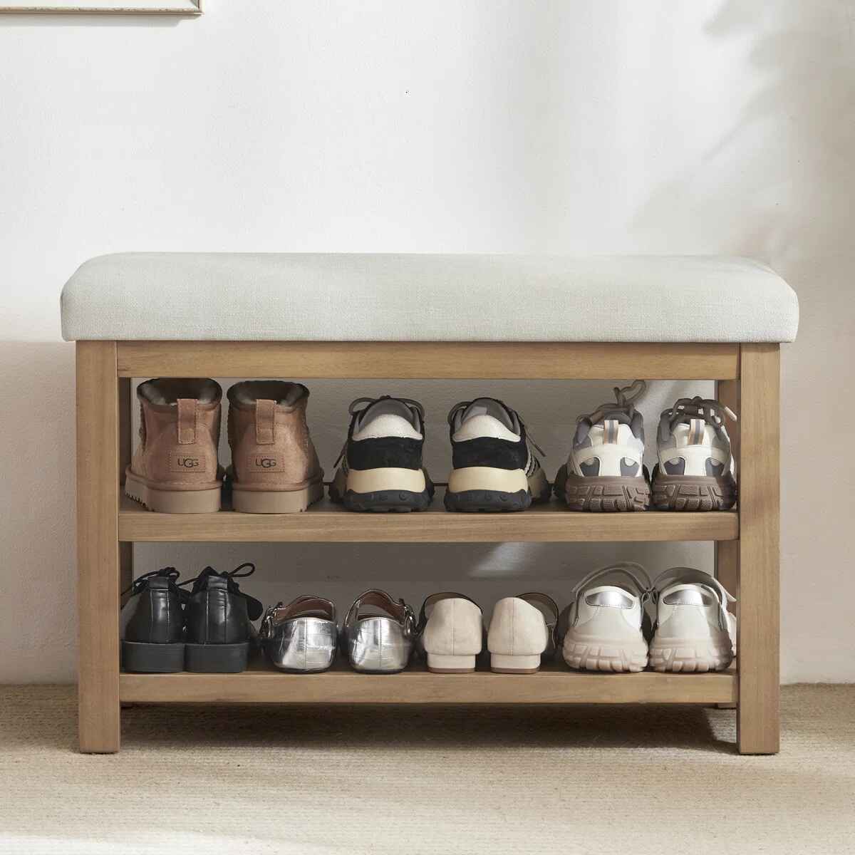 Hahnville Upholstered Storage Shoe Bench thumbnail 6
