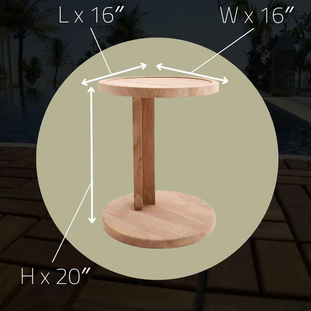 Nordic Teak Rapaport Natural C Shaped Side Table thumbnail 4