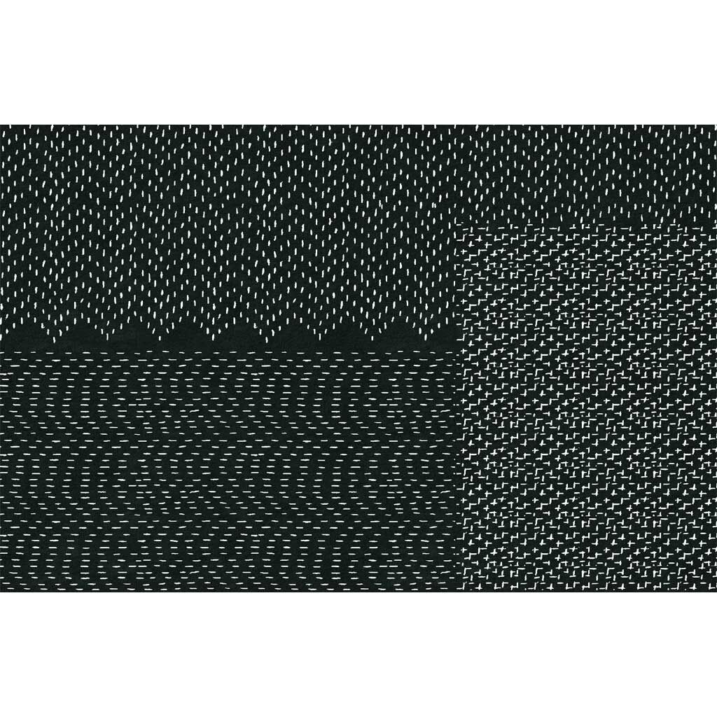 Sashiko Organic Cotton Velvet Spruce Green Throw Pillow Cover-22"x15" thumbnail 5
