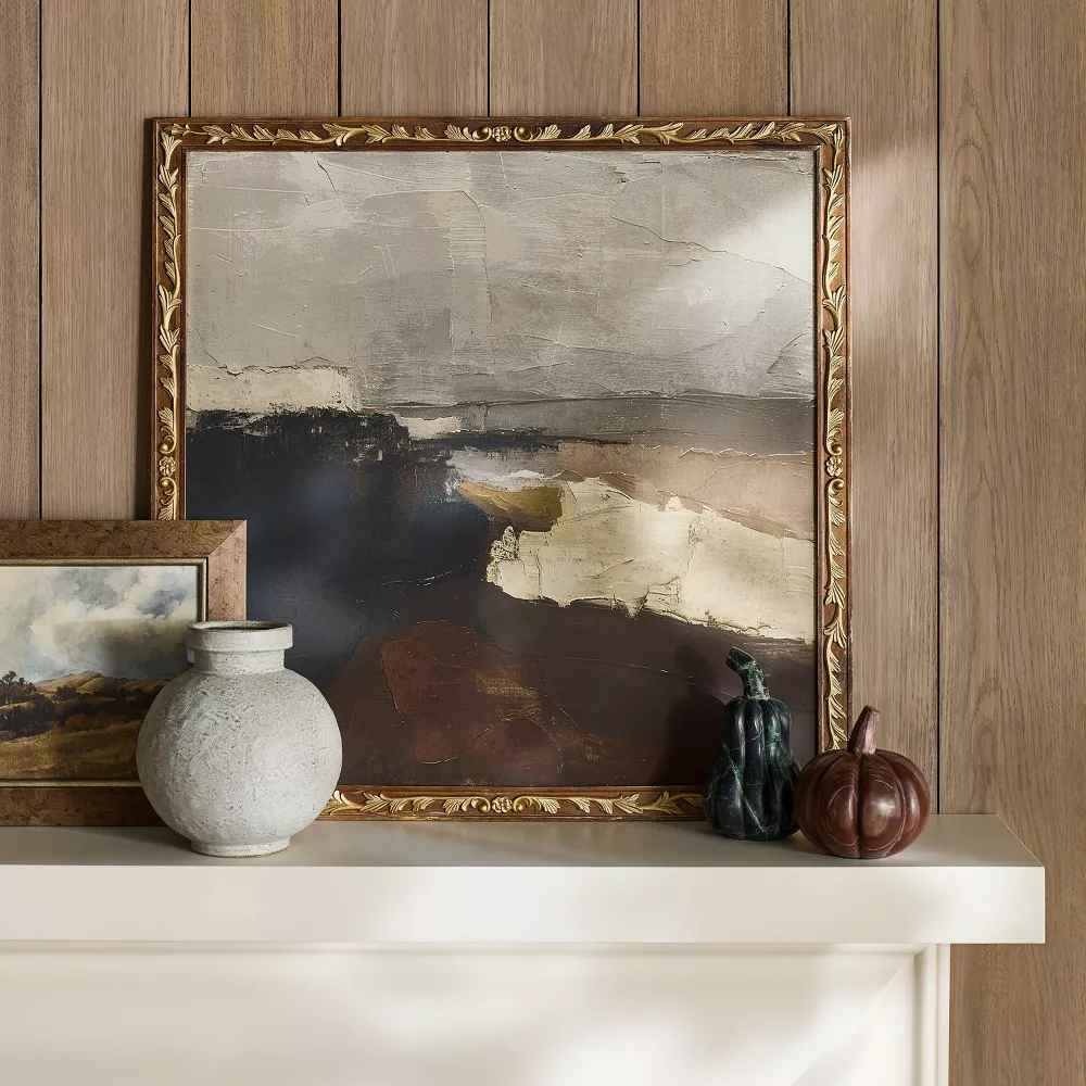 Dark Modern Abstract Framed Art-28"x28" thumbnail 2