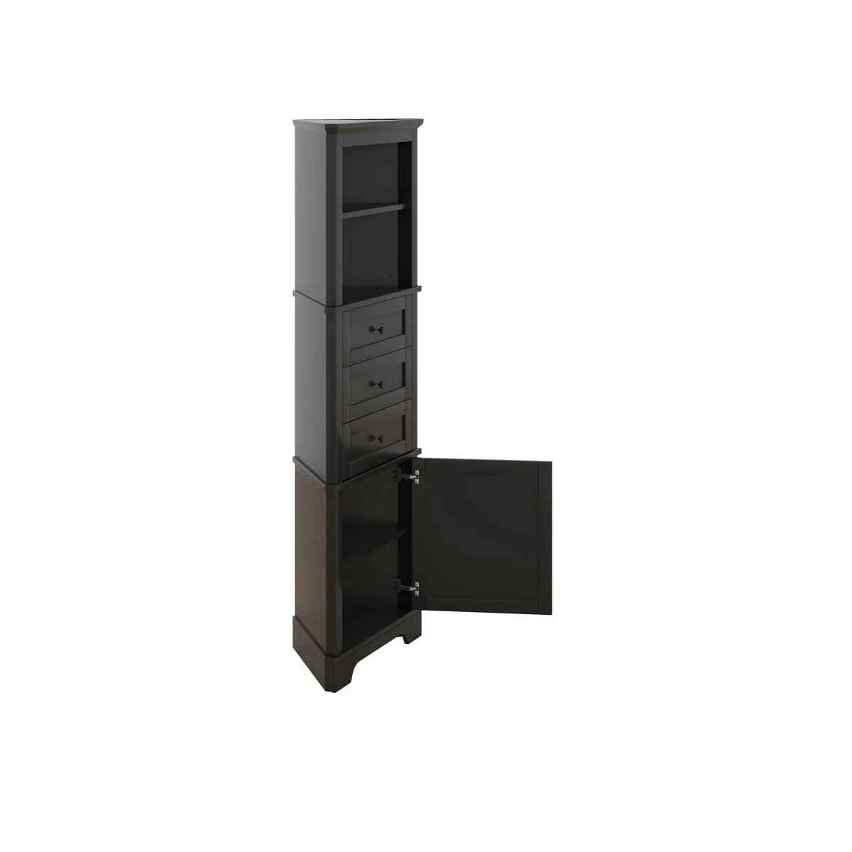 Triangle Tall Cabinet With 3 Drawers And Adjustable Shelves thumbnail 4