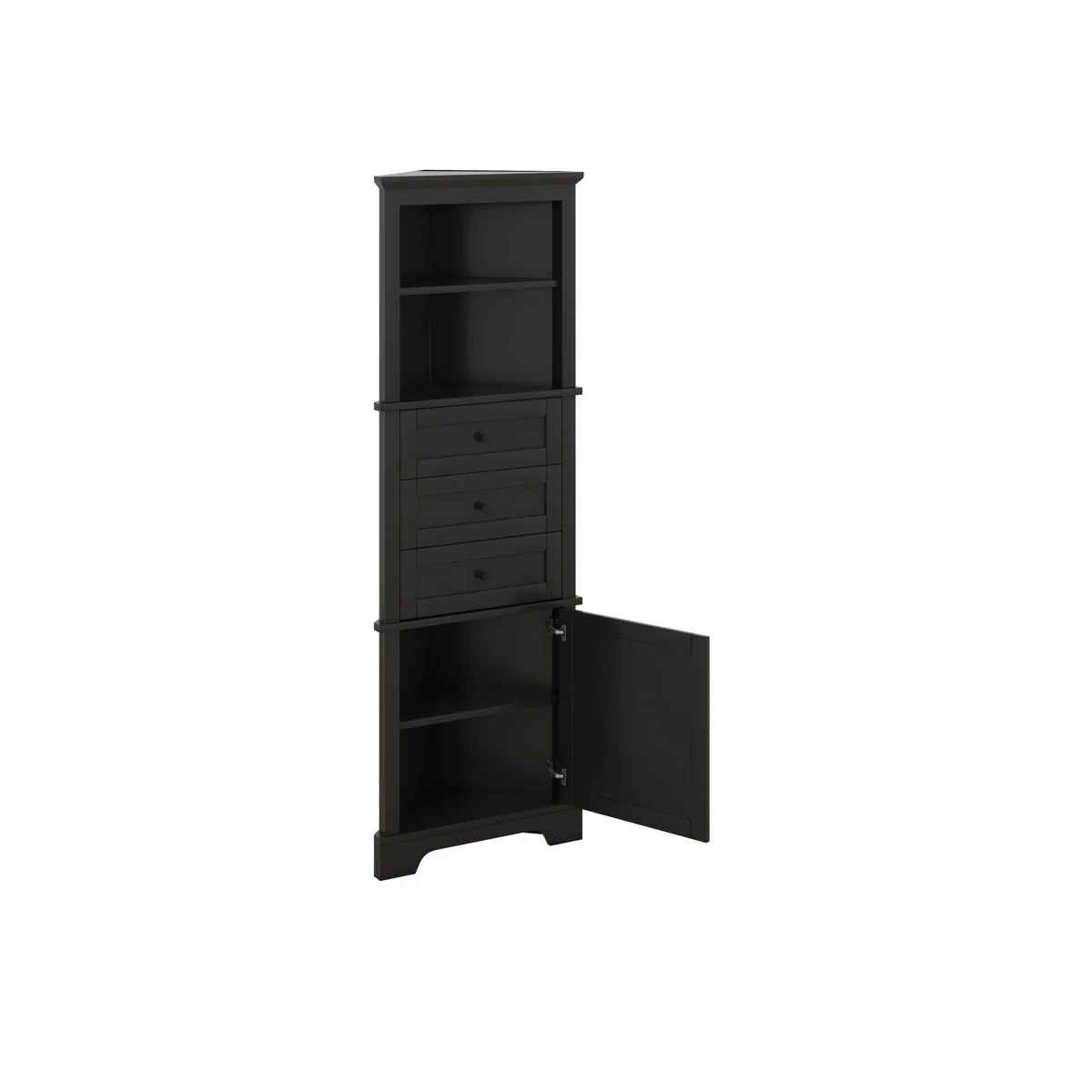 Triangle Tall Cabinet With 3 Drawers And Adjustable Shelves thumbnail 5