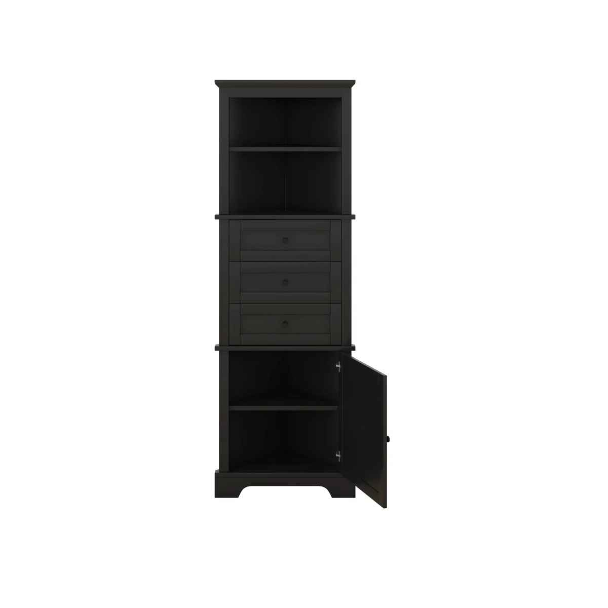 Triangle Tall Cabinet With 3 Drawers And Adjustable Shelves thumbnail 6