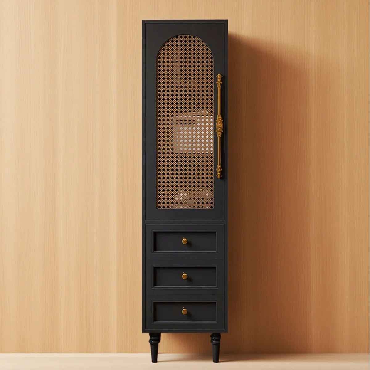 Boho Rubberwood Bathroom Storage Cabinet thumbnail 3