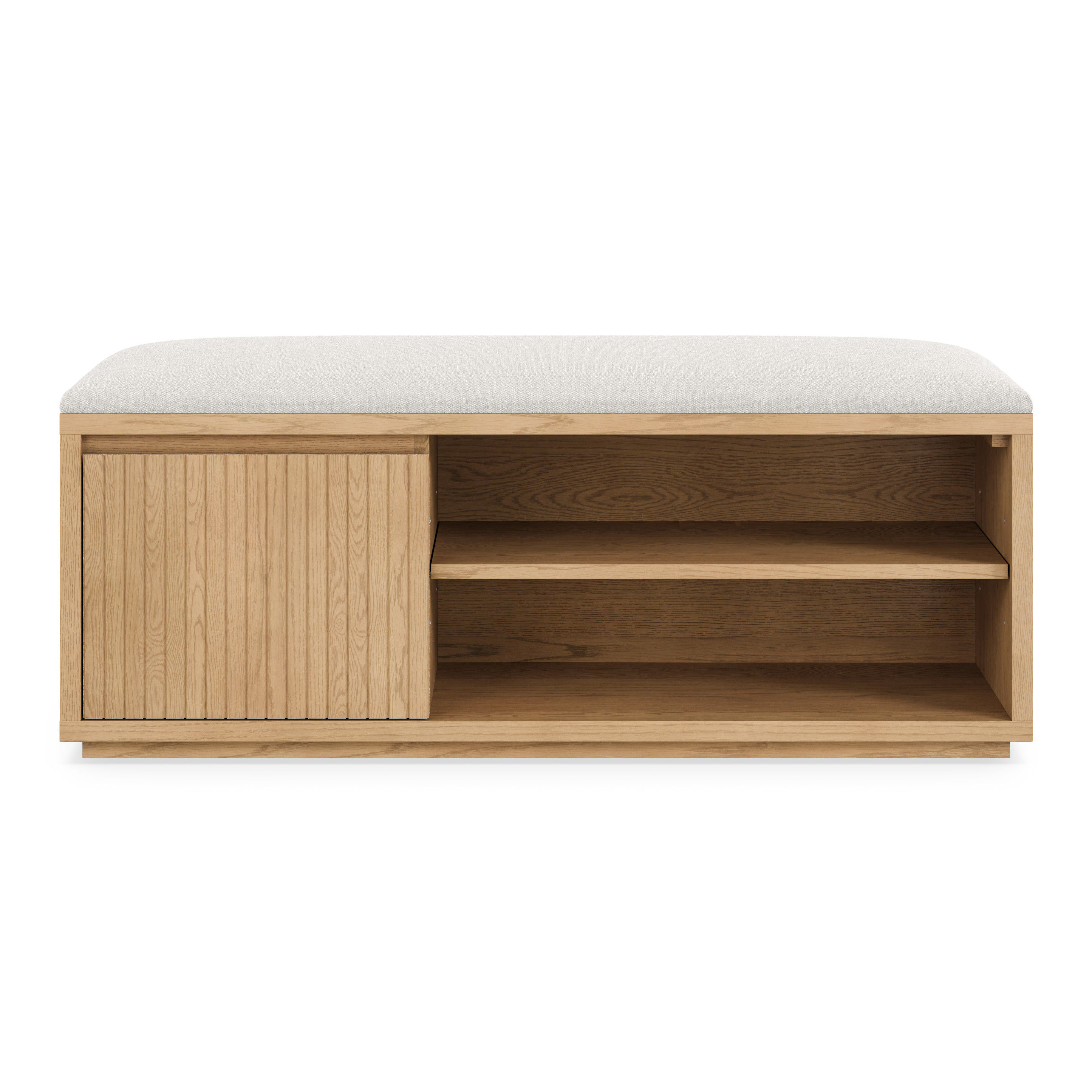 Kouva 47" Bench - Natural Oak and Santolina Gray thumbnail 3