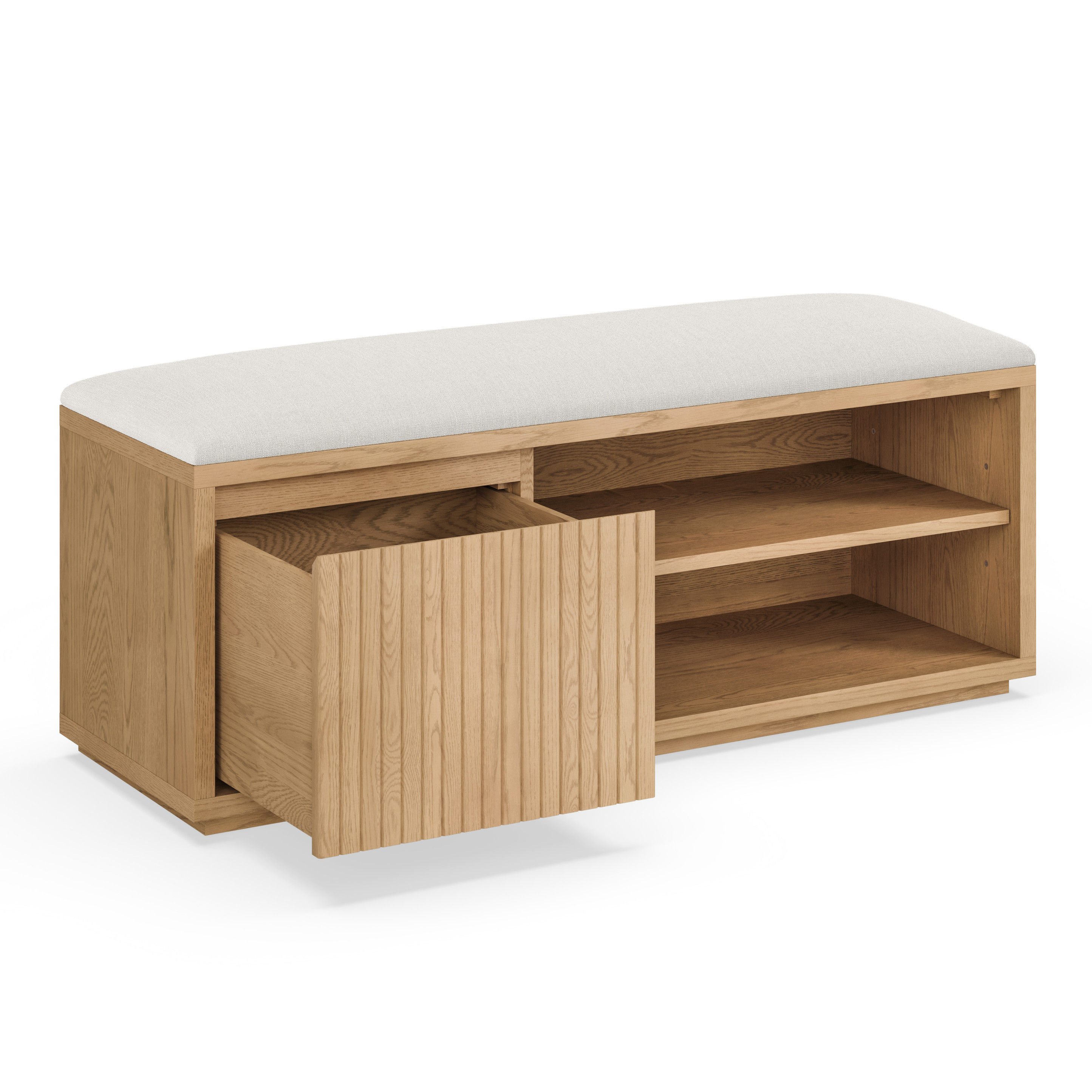 Kouva 47" Bench - Natural Oak and Santolina Gray thumbnail 8