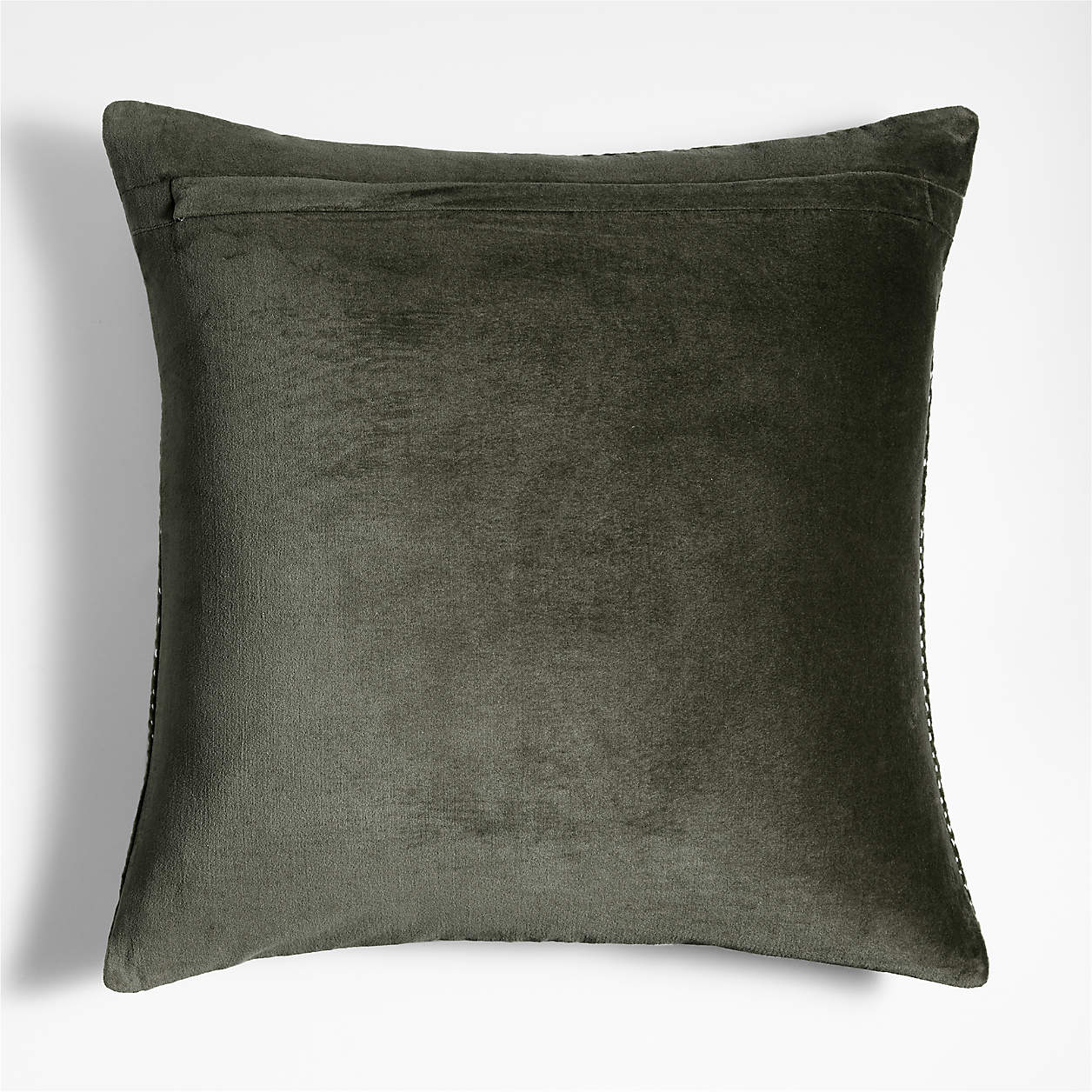 Sashiko Organic Throw Pillow Cover Burnt Green thumbnail 2