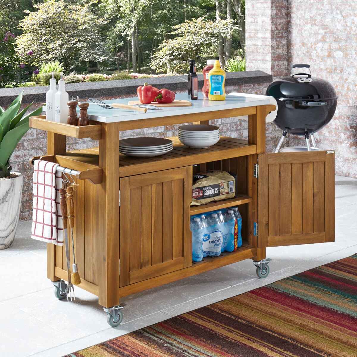 Anjenette Solid Wood Bar Cart thumbnail 4