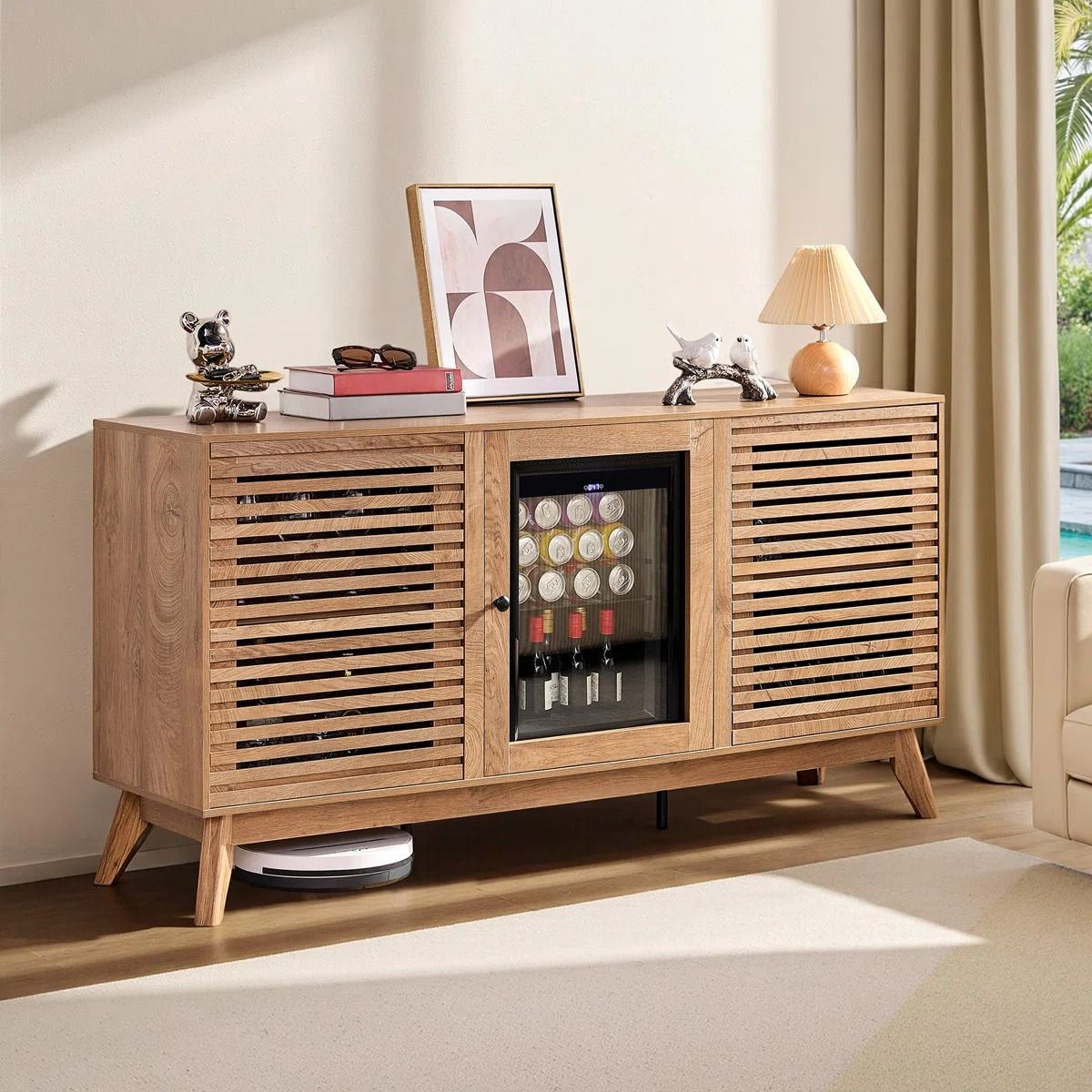 Wood Coffee Bar Sideboard thumbnail 2