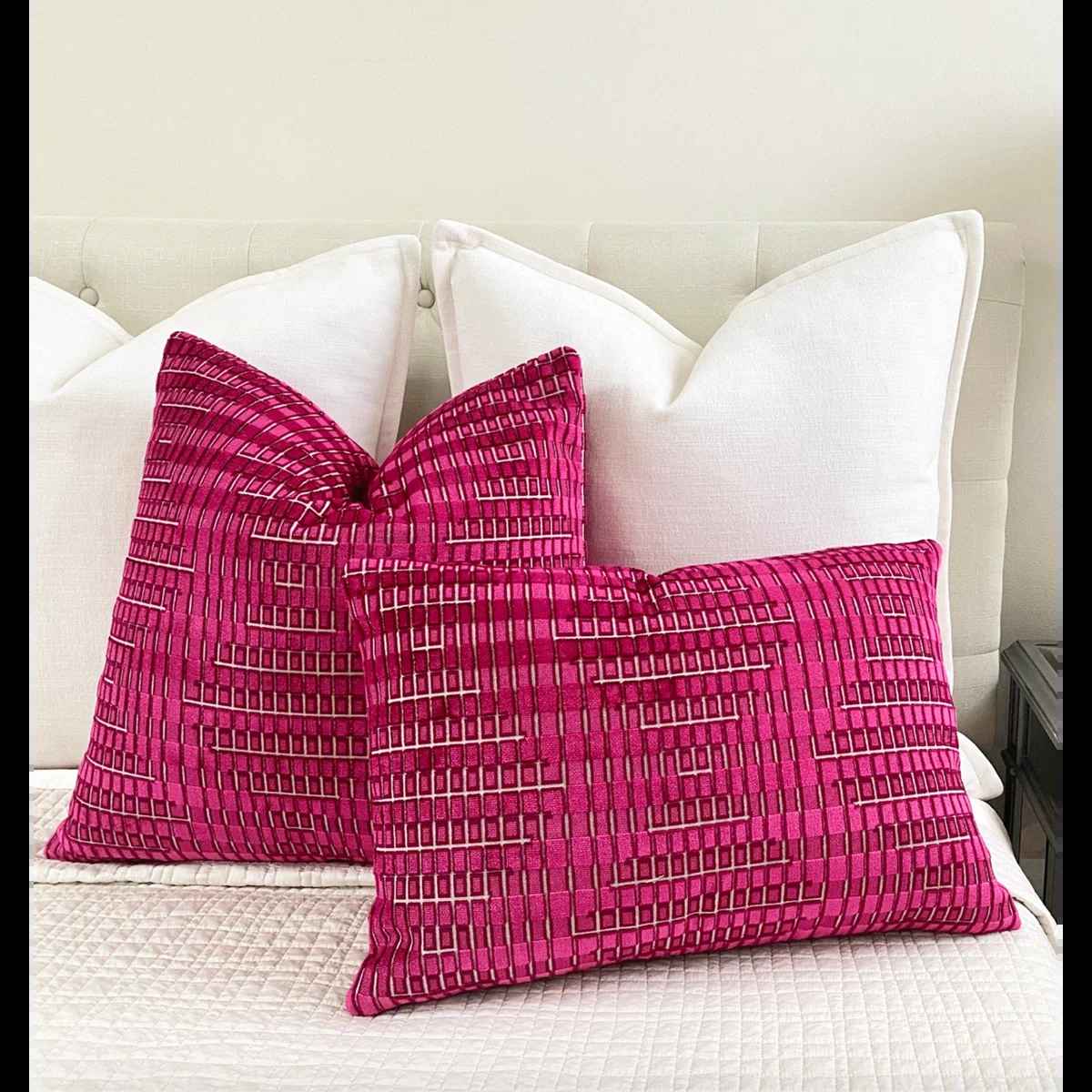 Geometric Velvet Throw Pillow Cover thumbnail 2
