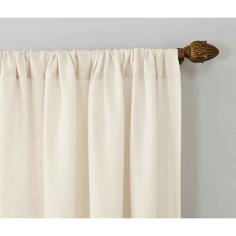 Wayfair Basics Berwick Linen Blend Semi Sheer Rod Pocket Curtain Panel-54"x 63" thumbnail 2