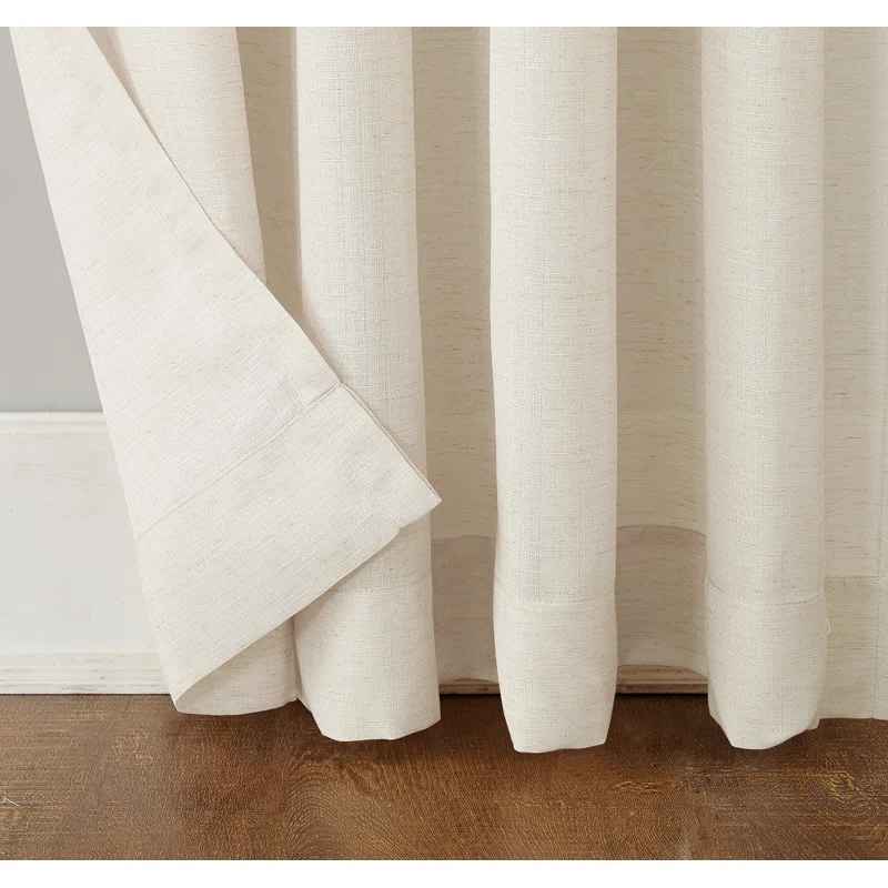 Wayfair Basics Berwick Linen Blend Semi Sheer Rod Pocket Curtain Panel-54"x 63" thumbnail 4