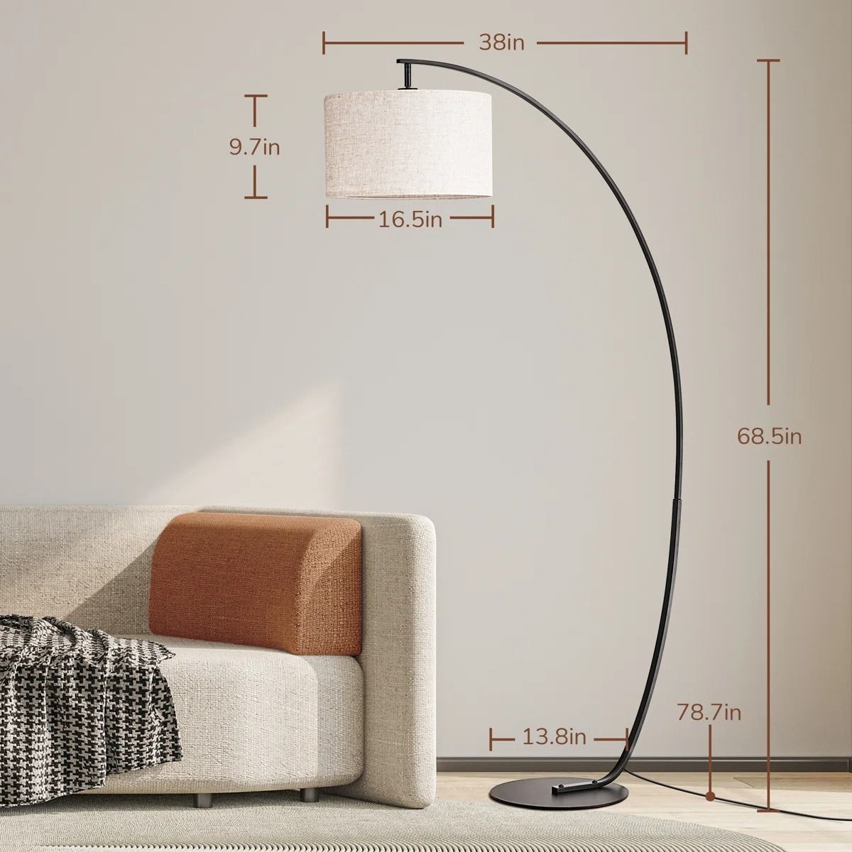 Arched Floor Lamp With Remote Control thumbnail 3