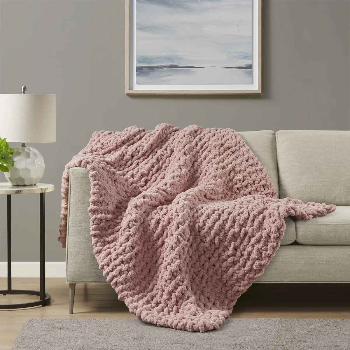 Chenille Chunky Knit Throw thumbnail 2