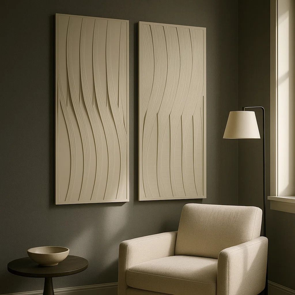Set Of 2 Trinity Dimensional Plaster Wall Art 24x59 thumbnail 2