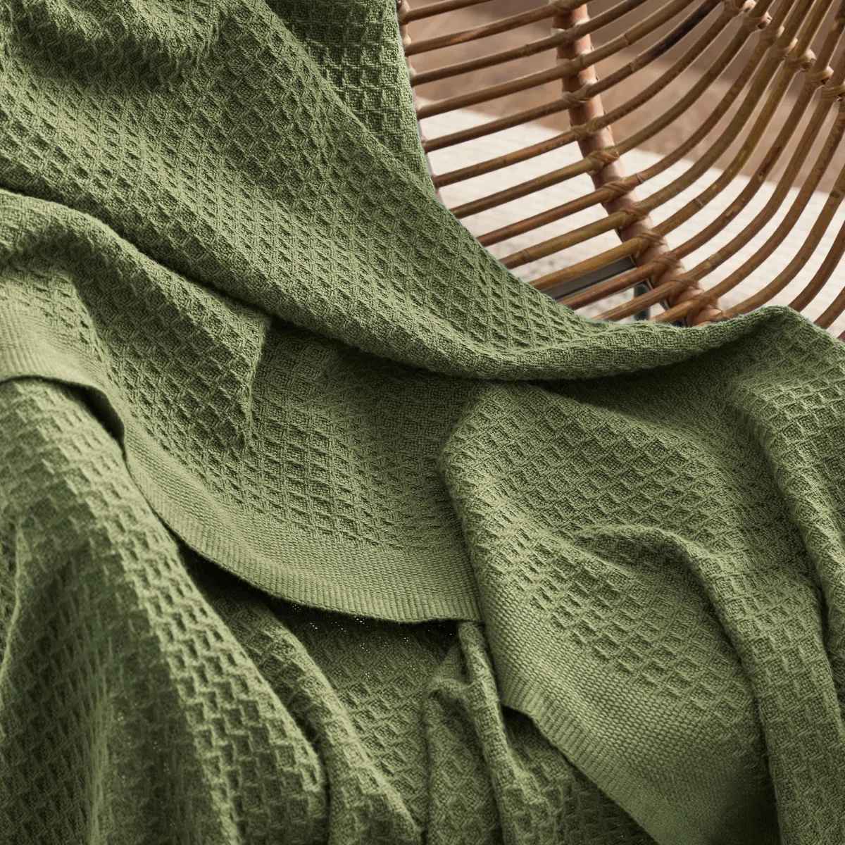 Essential Collection Bedsure Cotton Blanket Breathable Waffle Weave Throw Blanket GentleSoft thumbnail 3