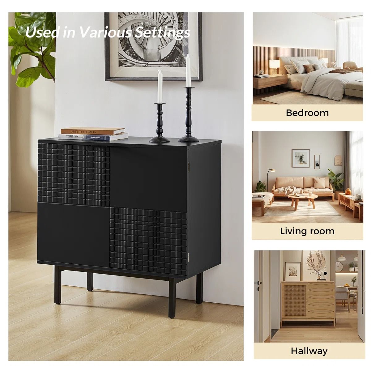 Chedo Metal Accent Cabinet with Drawers thumbnail 2