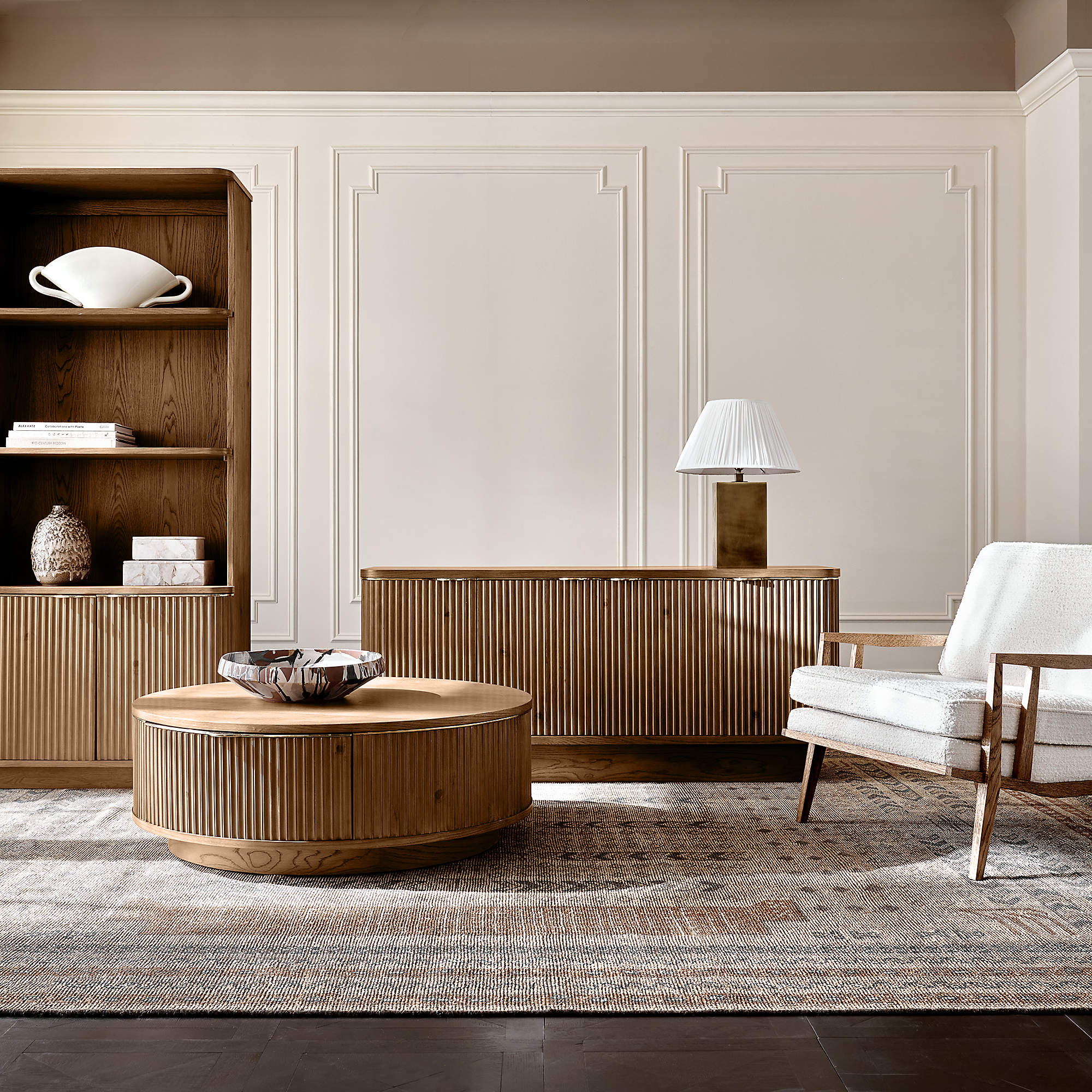Davison Fluted Oak Media Console thumbnail 2
