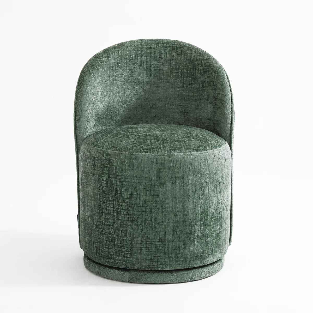 Integrated Barrel Armless Swivel Fabric Dining Chair thumbnail 3