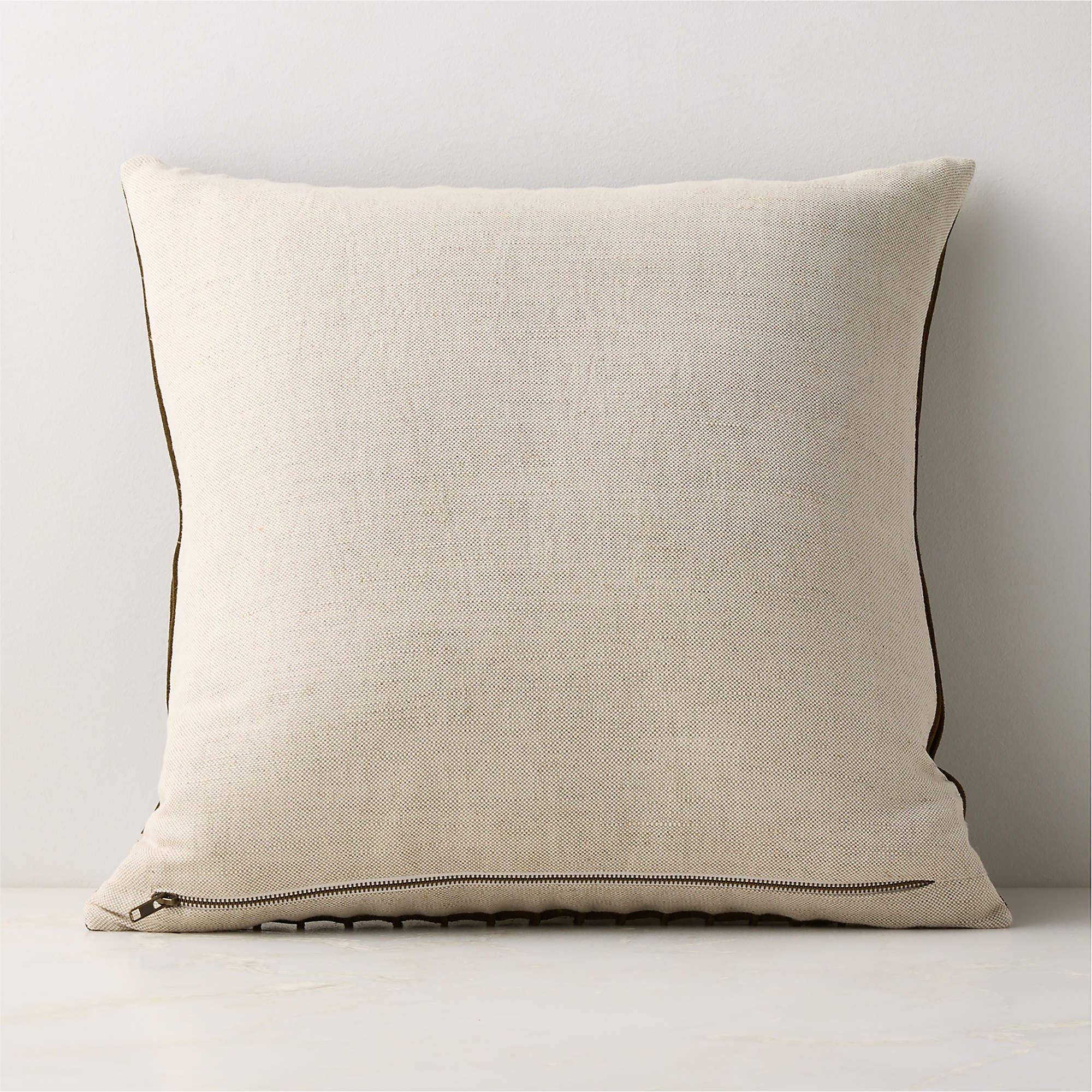 Gathered Olive Green Suede Throw Pillow thumbnail 3
