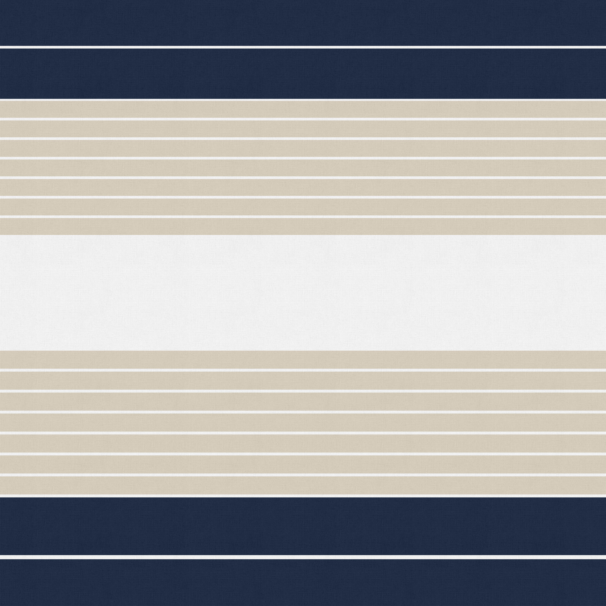 Navy Blue Beige Stripe Sheer Curtains Modern Art Horizontal Striped Sheer Curtains thumbnail 4