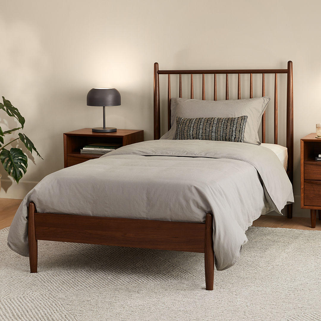 Lenia Twin Bed Walnut thumbnail 2