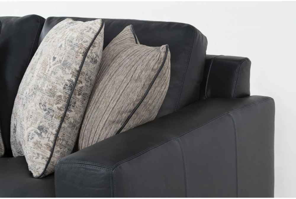 Big Sur Blue Leather Piece Modular Sectional with Left Arm Facing Chaise thumbnail 4
