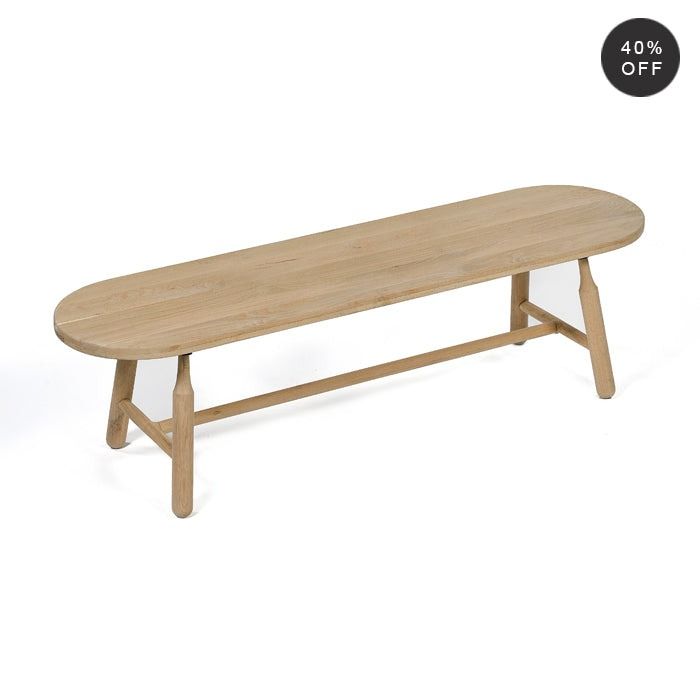 Dowel Solid Oak Dining Bench thumbnail 4