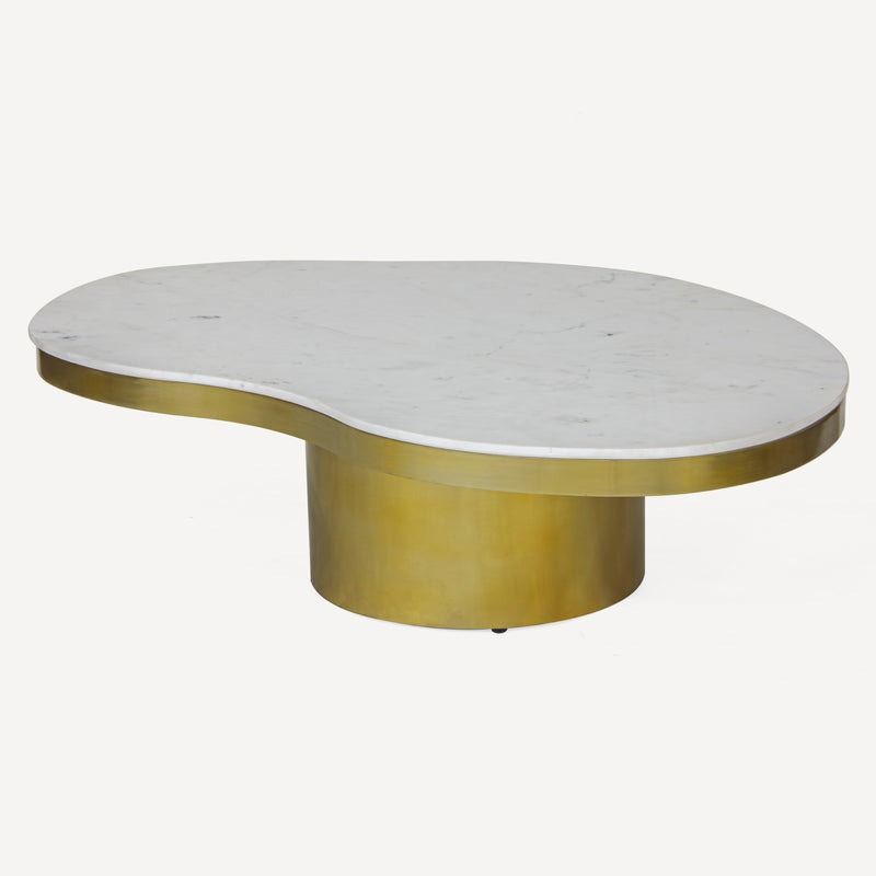 Kidney Marble Brass Coffee Table