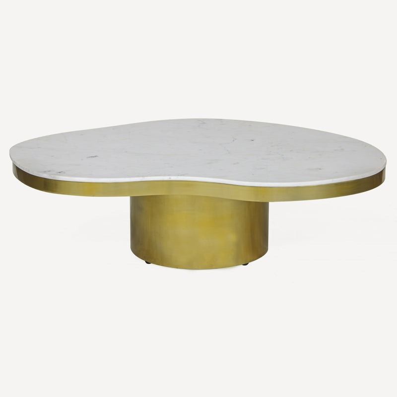 Kidney Marble Brass Coffee Table thumbnail 3