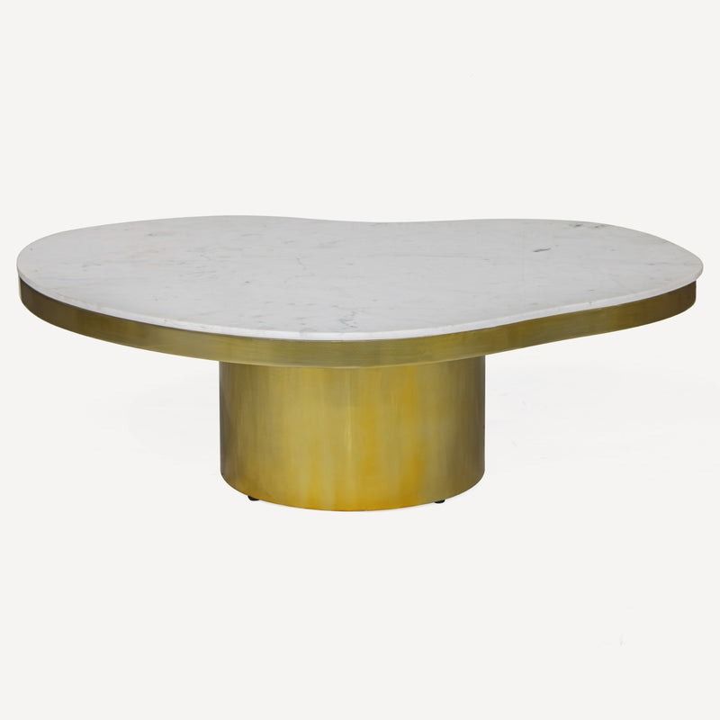 Kidney Marble Brass Coffee Table thumbnail 5