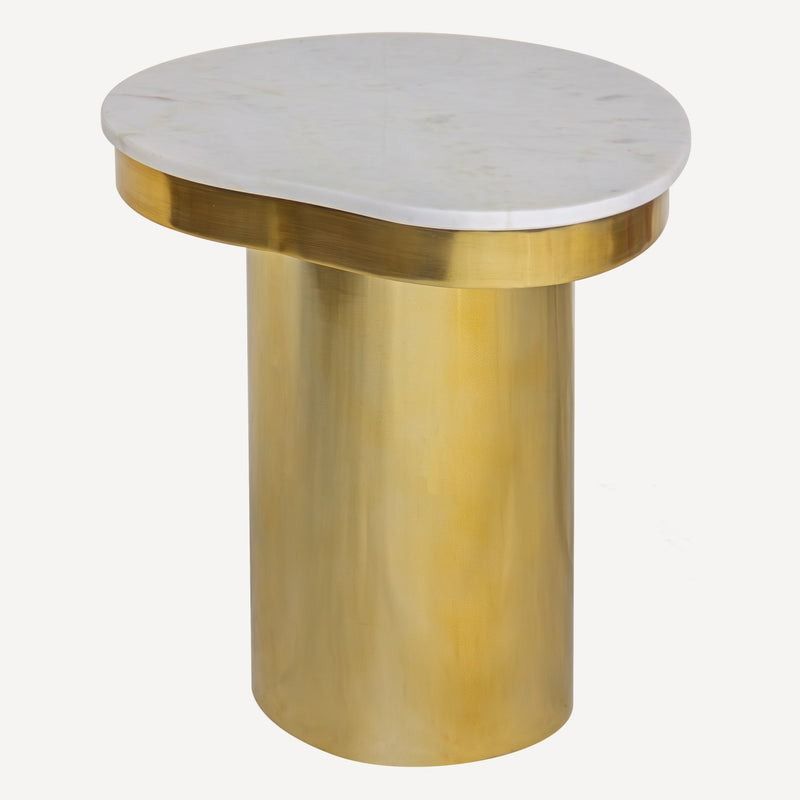 Kidney Marble Brass Side Table thumbnail 2