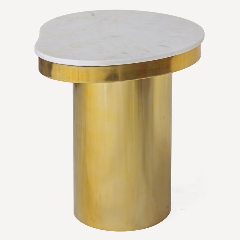 Kidney Marble Brass Side Table thumbnail 3