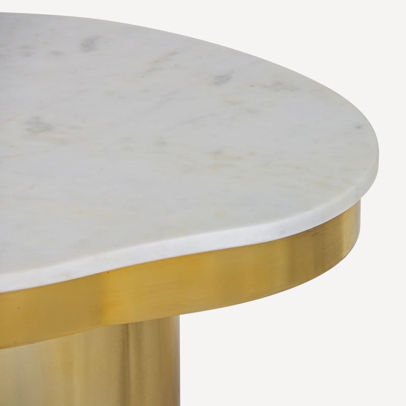 Kidney Marble Brass Side Table thumbnail 4