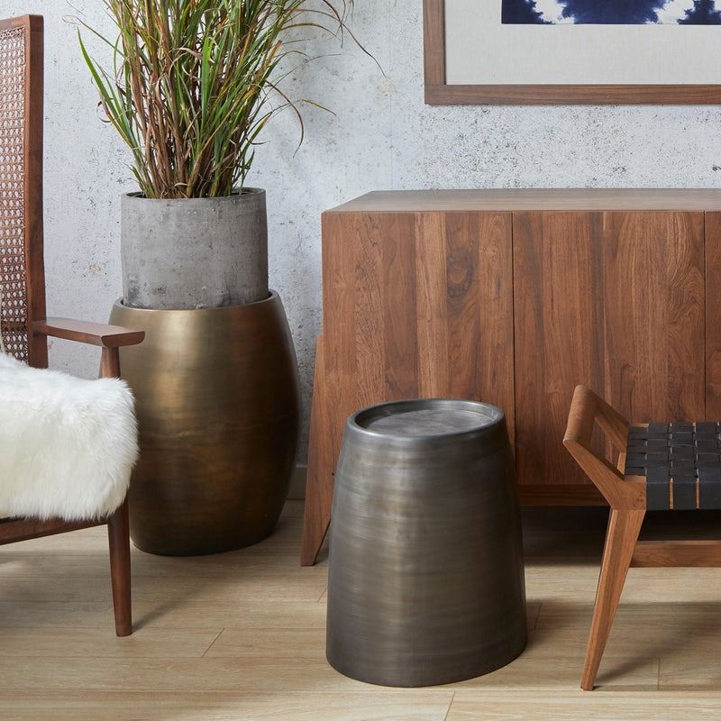 Pebble Zinc Finish Side Table - Medium thumbnail 4