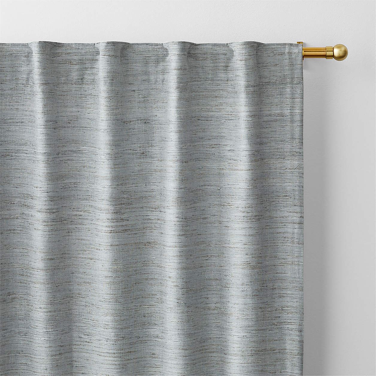Trevino Mist Blue Cotton Silk Blend Window Curtain Panel-96" thumbnail 2
