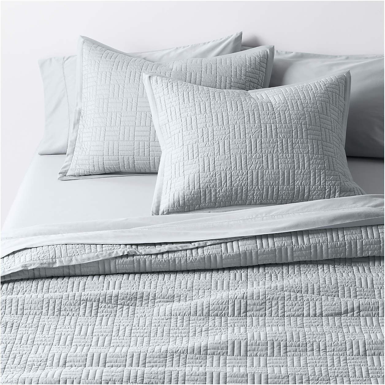 Serene Washed Organic Cotton Sateen Classic Stitch Pillow King thumbnail 2